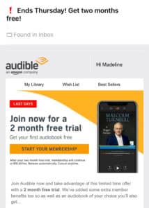 Ideas For Marketing Offers Audible 2 Months Free