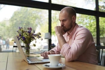 Content Write Working In Coffee Shop